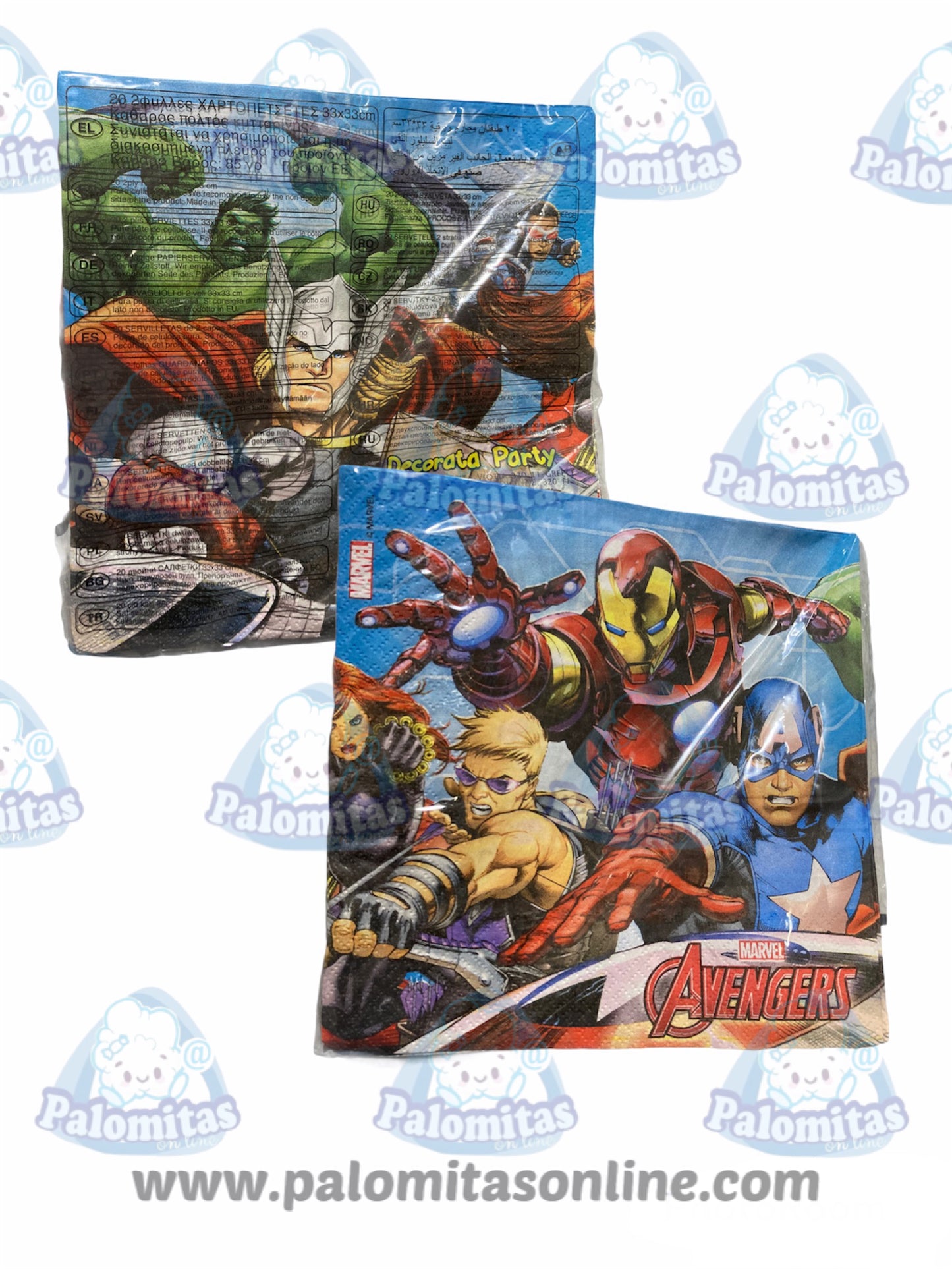 SERVILLETAS AVENGERS LOS VENGADORES MARVEL 3.90 PALOMITAS ONLINE