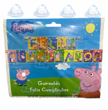 Cargar imagen en el visor de la galería, GUIRNALDA FELIZ CUMPLEAÑOS PEPPA PIG 4.20 PALOMITAS ONLINE

