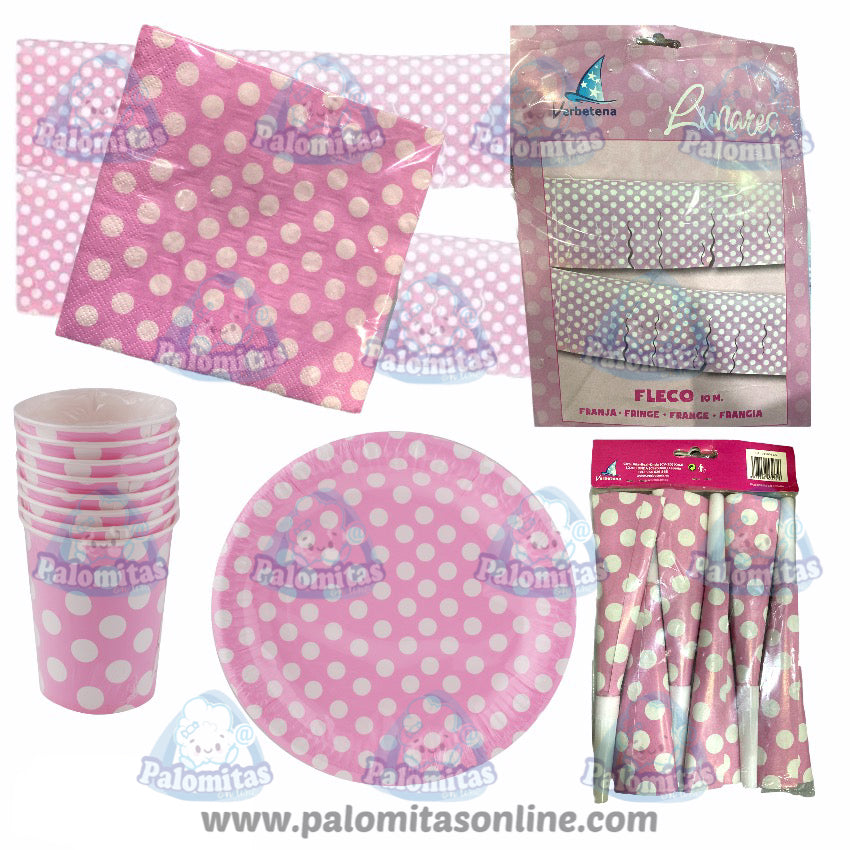 PACK II LUNARES BLANCOS FONDO ROSA 6-8 UDS 14.95 PALOMITAS ONLINE