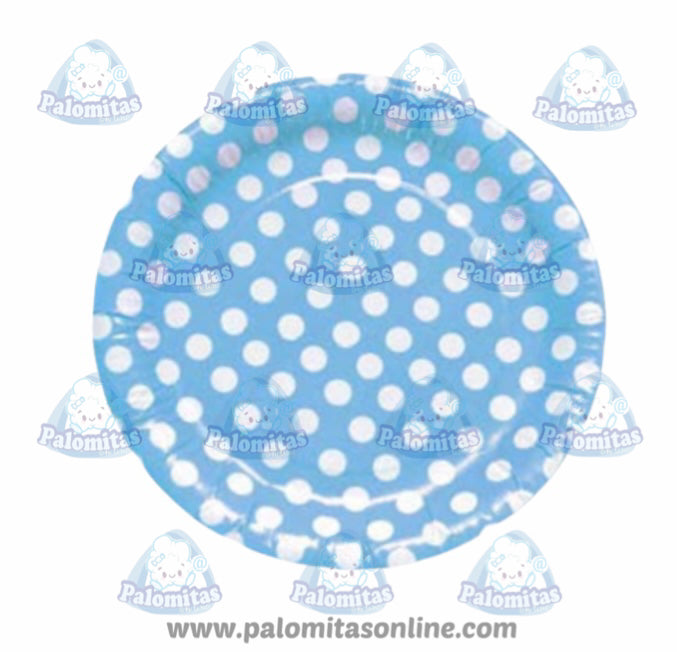 PLATOS LUNARES BLANCOS FONDO AZUL 23 CM 2.90 PALOMITAS ONLINE