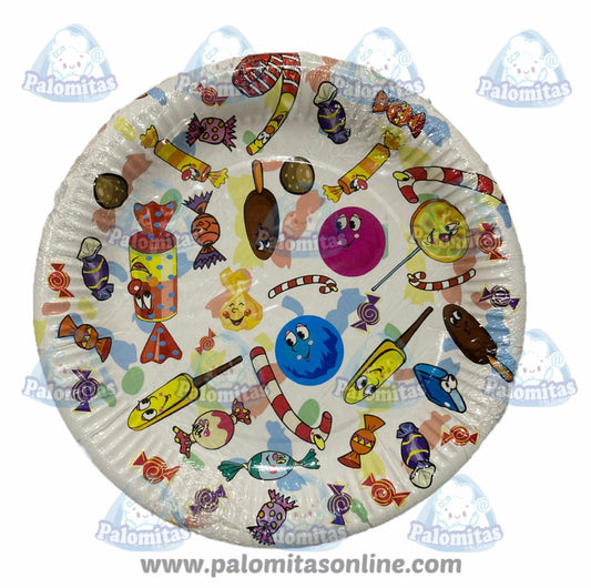 PLATOS SWEET PARTY CARAMELOS 23 CM 2.80 PALOMITAS ONLINE