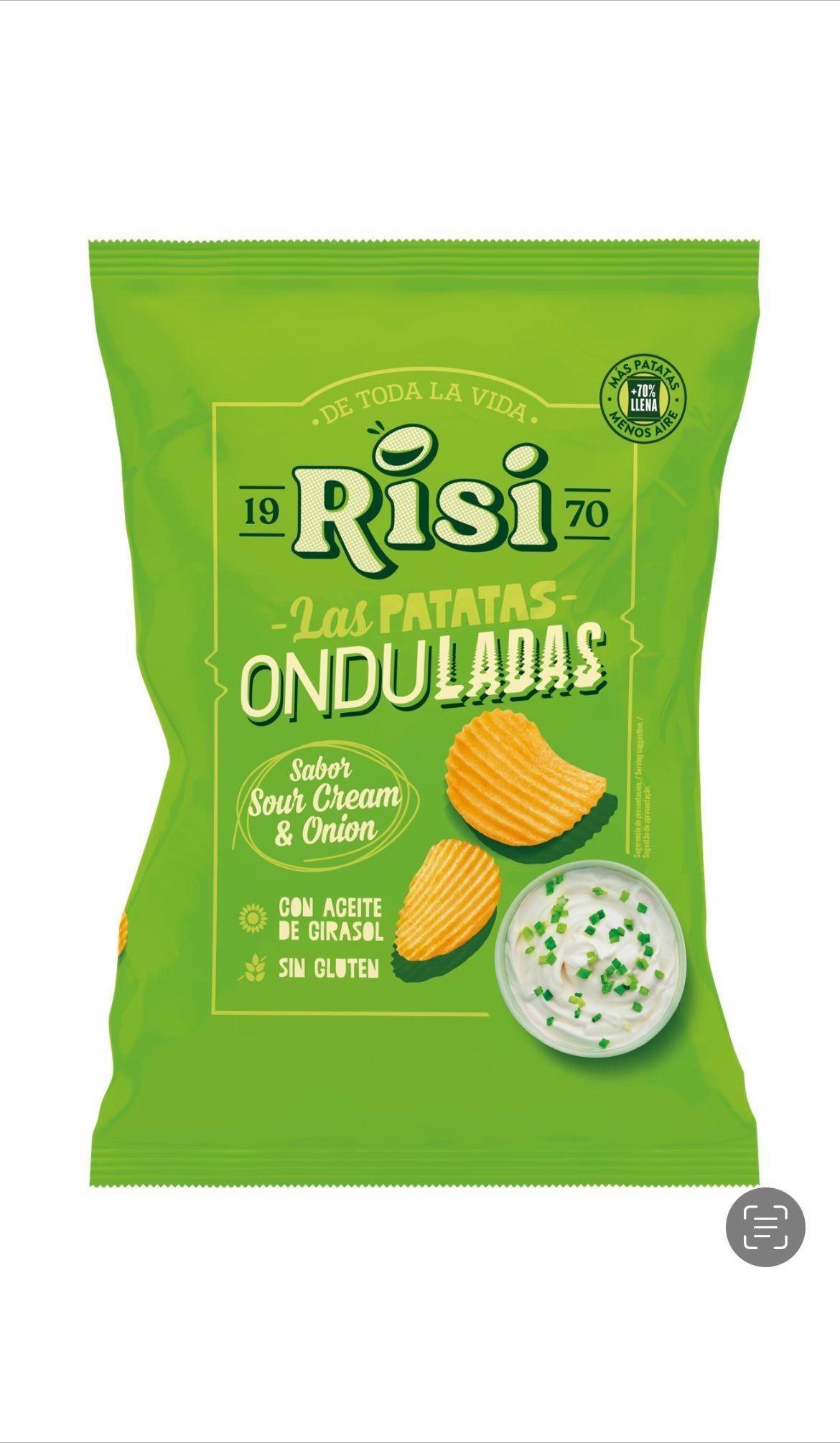 Patatas sour crema sin gluten