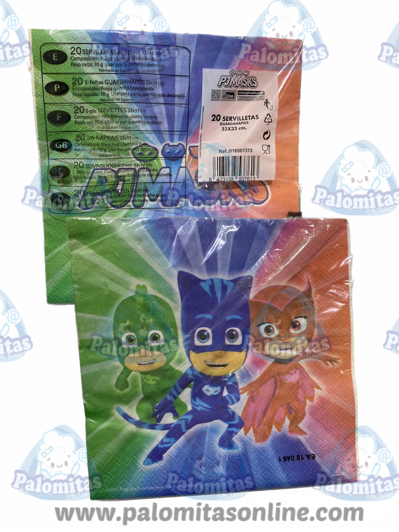 SERVILLETAS PJ MASKS 3.90 PALOMITAS ONLINE