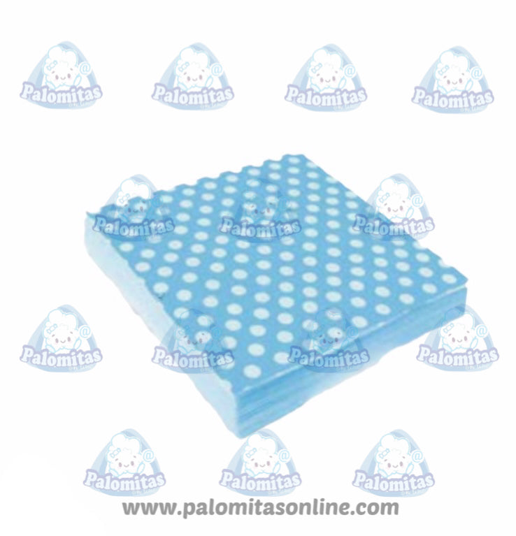 SERVILLETAS LUNARES BLANCOS FONDO AZUL 2.50 PALOMITAS ONLINE