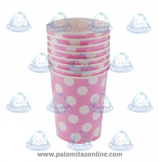 VASOS LUNARES BLANCOS FONDO ROSA 1.90 PALOMITAS ONLINE