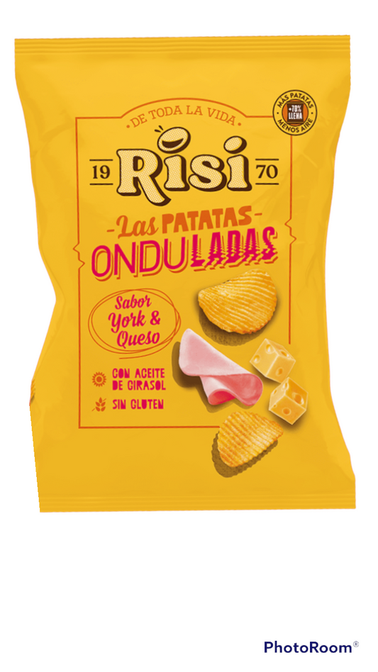 PATATAS RISI ONDULADAS YORK & QUESO 40gr CAJA